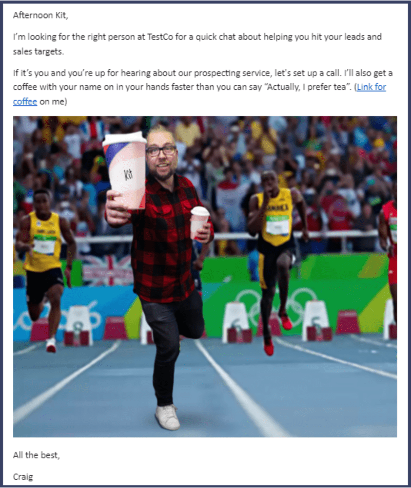 Example of using a personalised picture